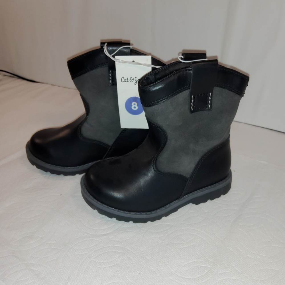 Cat & Jack Toddler boys cowboy boots-black-size 8